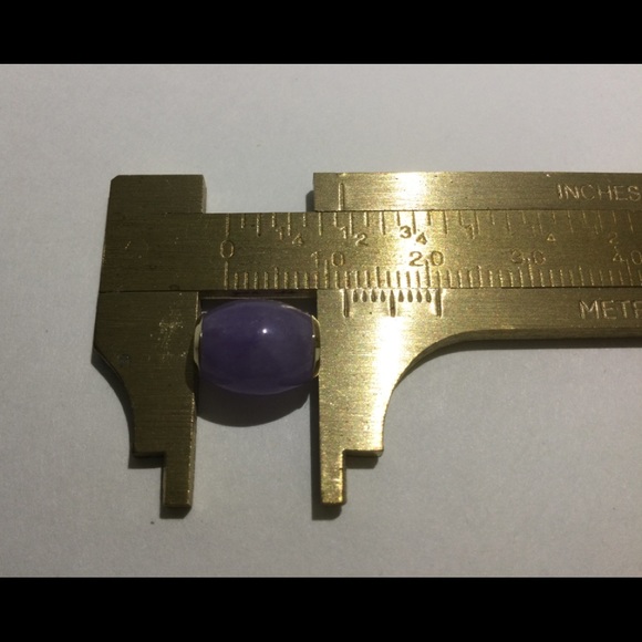 14K Gold Purple Jade Barrrel - Picture 5 of 5